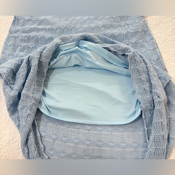 NWT SZ XL Aleeza Paris Baby Blue Lace Maxi Dress GORGEOUS - Picture 9 of 10